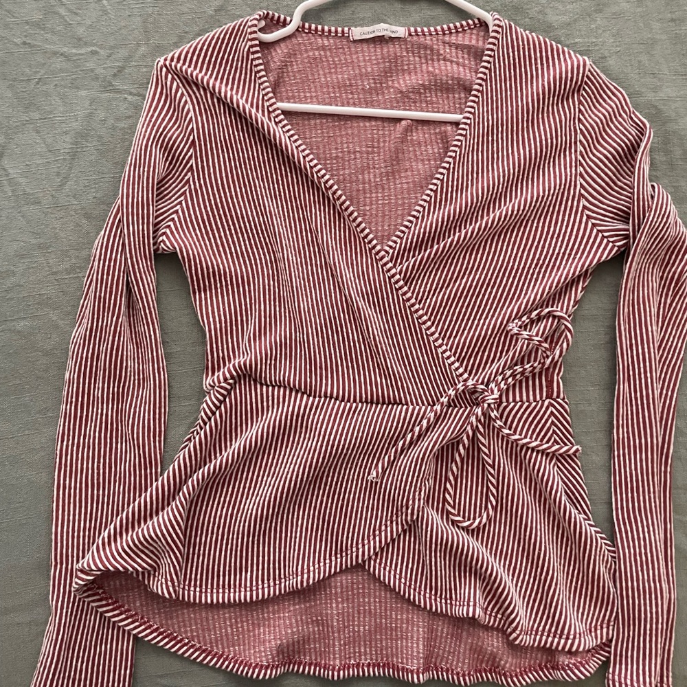 Long sleeve wrap top